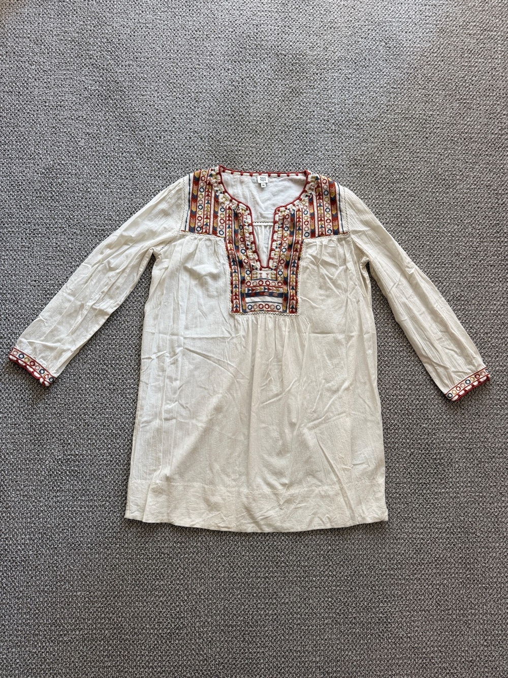 Cotton Embroidered Boho Tunic Top
